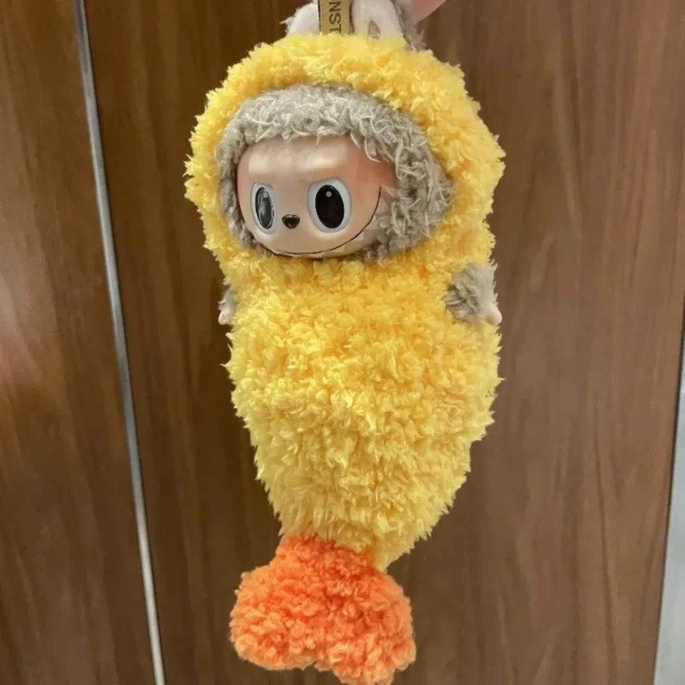 Labubu monstruo de peluche de juguete, disfraz de camarones fritos, disfraz de Tempura, muñeca de acción, disfraz, ropa para muñecas, regalos para niños y niñas