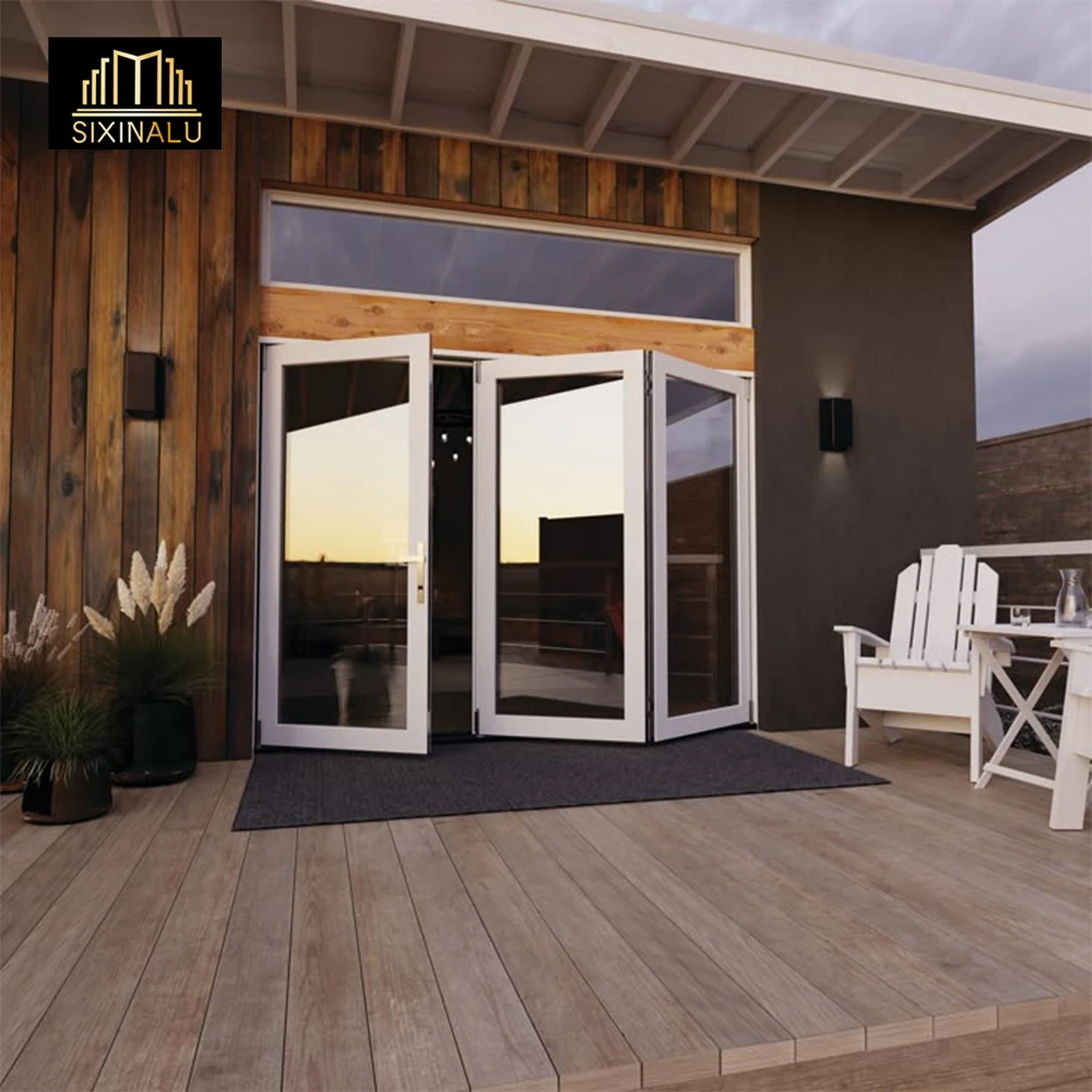 

Sixinalu Folding Door Sliding Accordion Doors Aluminum Thermal Break Double Glazed Courtyard Front Garden Door Custom 6.4S.q.m