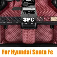 Leather Car Floor Mats For Hyundai Santa Fe DM NC 2013~2018 5Seater  Pads Car Mat Carpet Tapetes Para Car automotive trim