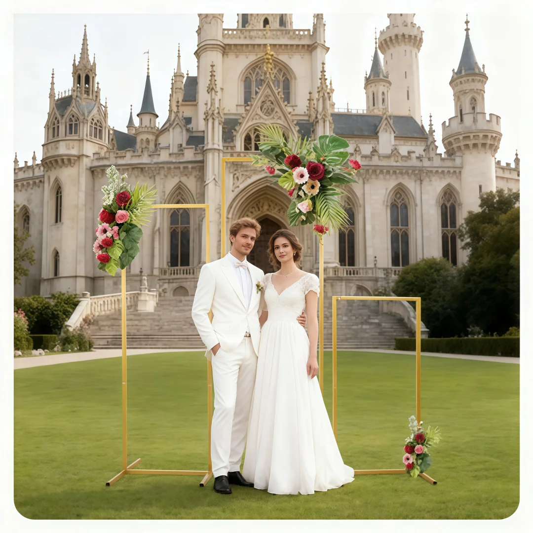 

Металлическая свадебная квадратная арка, фон для фотобудки, украшение для дня рождения, сад, стойка в форме растений