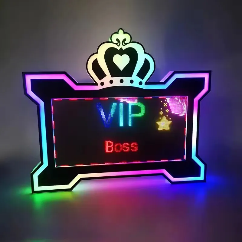 

Personalized LED Crown Board Sign Display Phone App Program Message Board Signage VIP Service Bottle Presenter for Nightclub