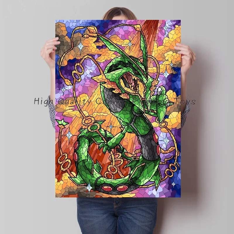 Pokemon Anime Figures Print Canvas Wall Art Posters Lattice Charizard Bulbasaur Pikachu Decoration Interior Posters for Room