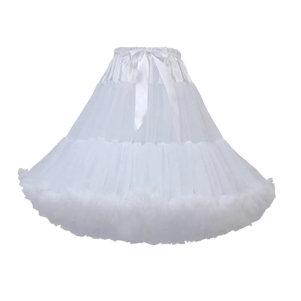 Women's Petticoat Puffy Tutu Tulle Skirt 3 Layers Fluffy Cosplay Skirts Ballet Dance Pettiskirts Underskirt 55cm