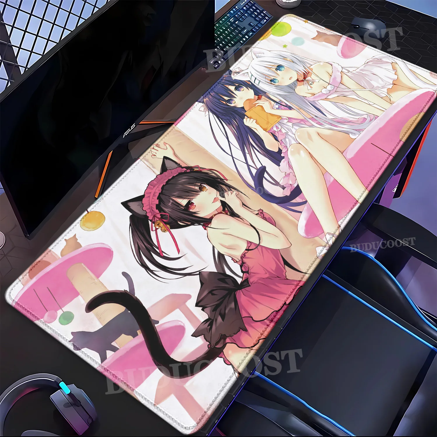 大型マウスパッド 時崎狂三 デート・ア・ライブ アニメ セクシーガール マウスパッド ゲーミングアクセサリー キーボード PC ゲーマー アニメ ラバーマウスパッド