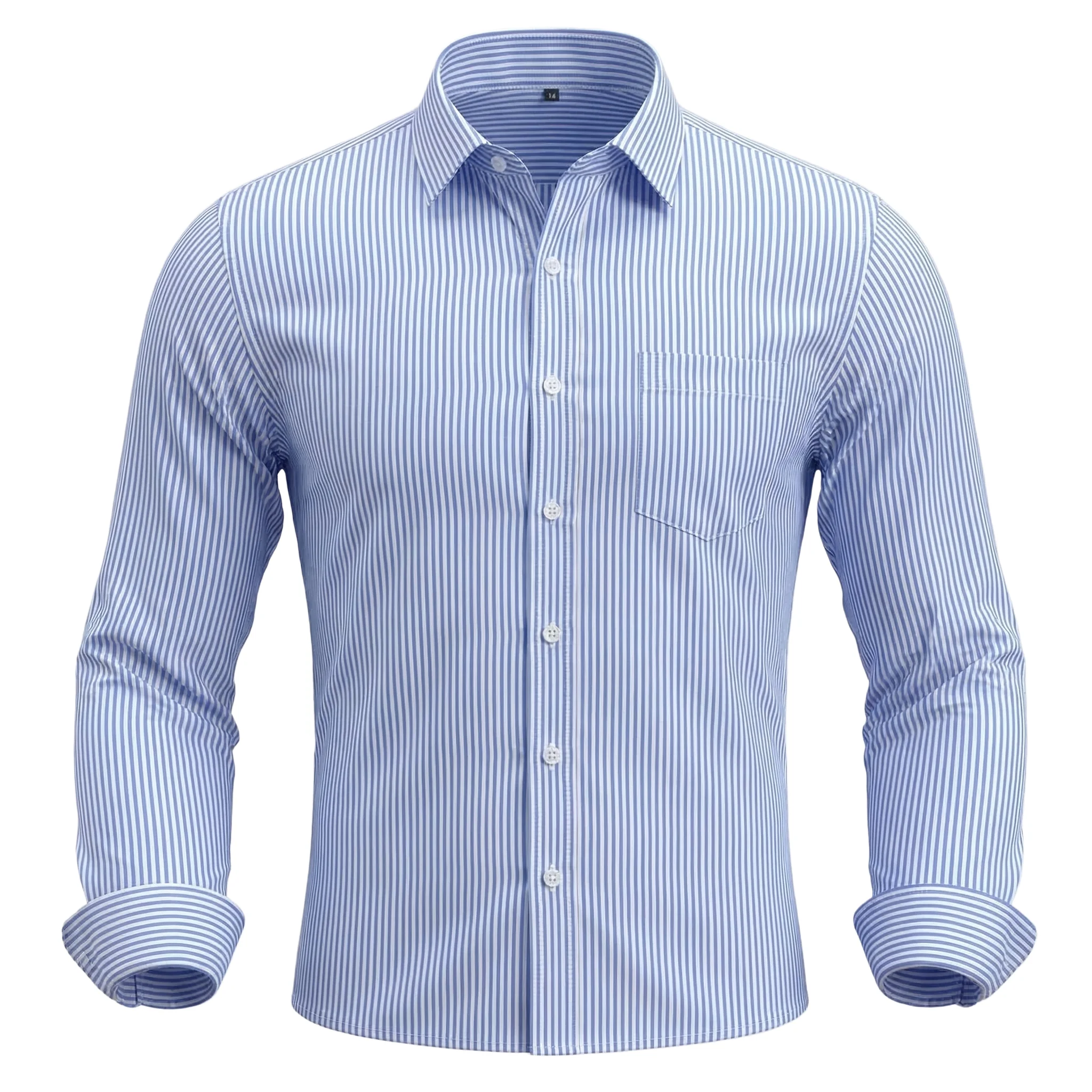 

Men's long-sleeved button-down shirt, business casual, striped, versatile, simple, suitable for the workplace, fashionable.