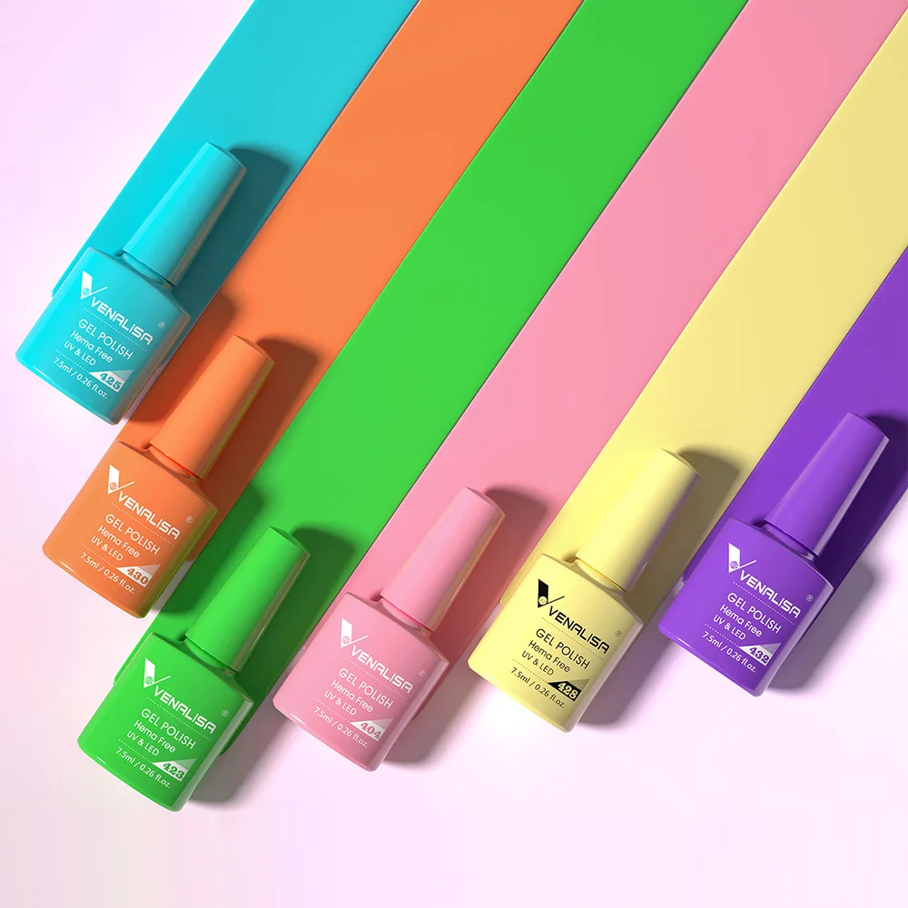 Venalisa 7.5ml Nail Gel Polish 60 Colors Hema Free Milky White Jelly Color Soak Off UV LED Varnish Full Coverage CANNI Manicure