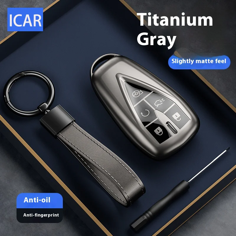 Titangrau für Changan CS35 PLUS CS75PLUS CS55PLUS Eado UNI-T Oushang X5 X7 EV 5-Tasten-Fernbedienung für Autoschlüsselgehäuse, Fob-Halter