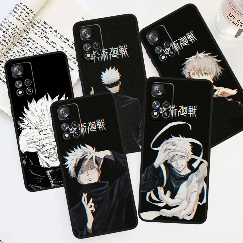 Gojo Jujutsu Kaisen Anime For Xiaomi Redmi 12 9C 9 Redmi Note 13 12 11S 11 10 Pro Plus Soft Shockproof Black Phone Case