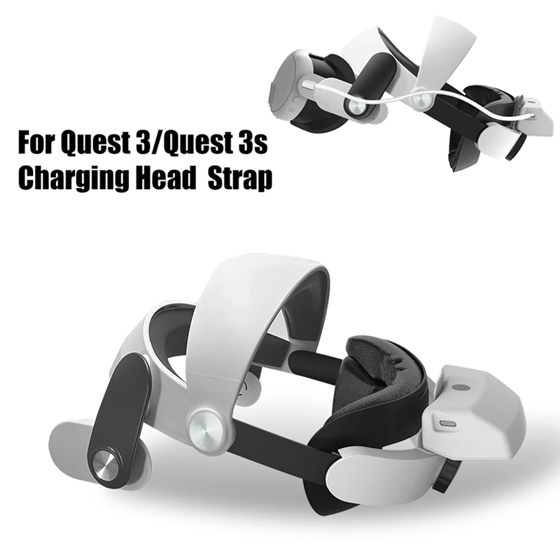 

Headset Head Strap for 3/Quest 3S 6000mAh Battery Pack Detachable Charging All-Round Weight Reduction VR Accessories