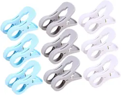 Beach Towel Clips, Large Size Windproof Plastic Clips, Bathroom Towel Clips, Quilt Clamps Clothes Pegs for Home Pool Chairs, La