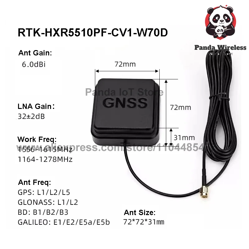 RTK 모듈 LG290P EM290PD1 다중 위성 시스템, 추가 안테나 옵션 포함 GPS GLONASS BDS 갈릴레오 L1 L2 L5 기지국용