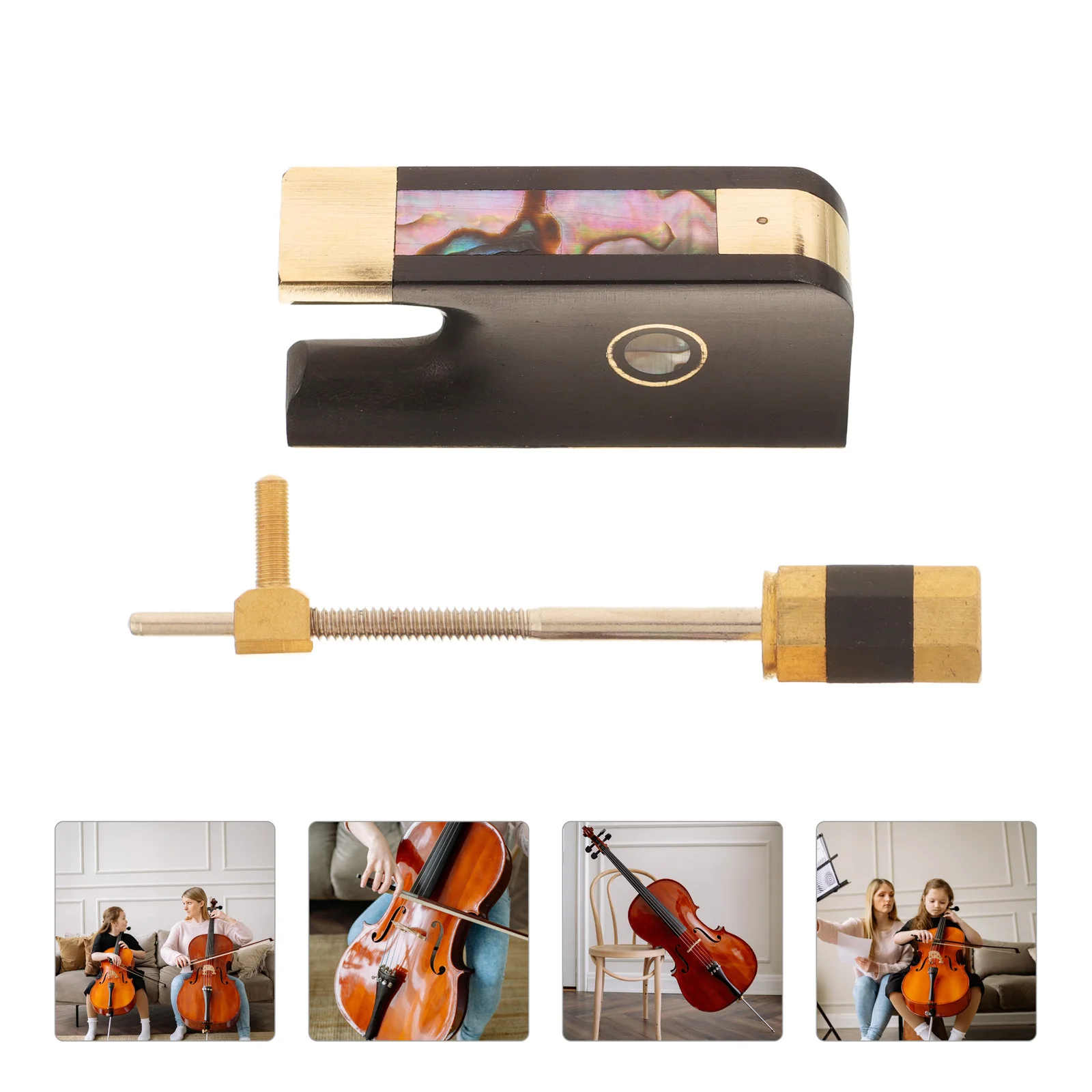 1 Set Violin Bow Horsetail Bow With Screw Cello Bow Frog With Screw Kit Cello Bow Frog Replacement Cello Repairing