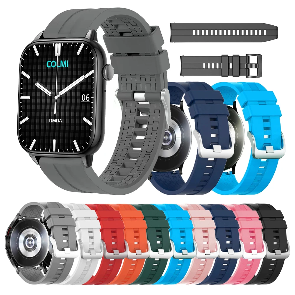 

Outdoor Sport Silicone Band For COLMI Strap C61/C81/P73/P71/P68/P28 Plus/P76/I31/V68/V70/M42 2 20 22mm Bracelet Accessories Belt