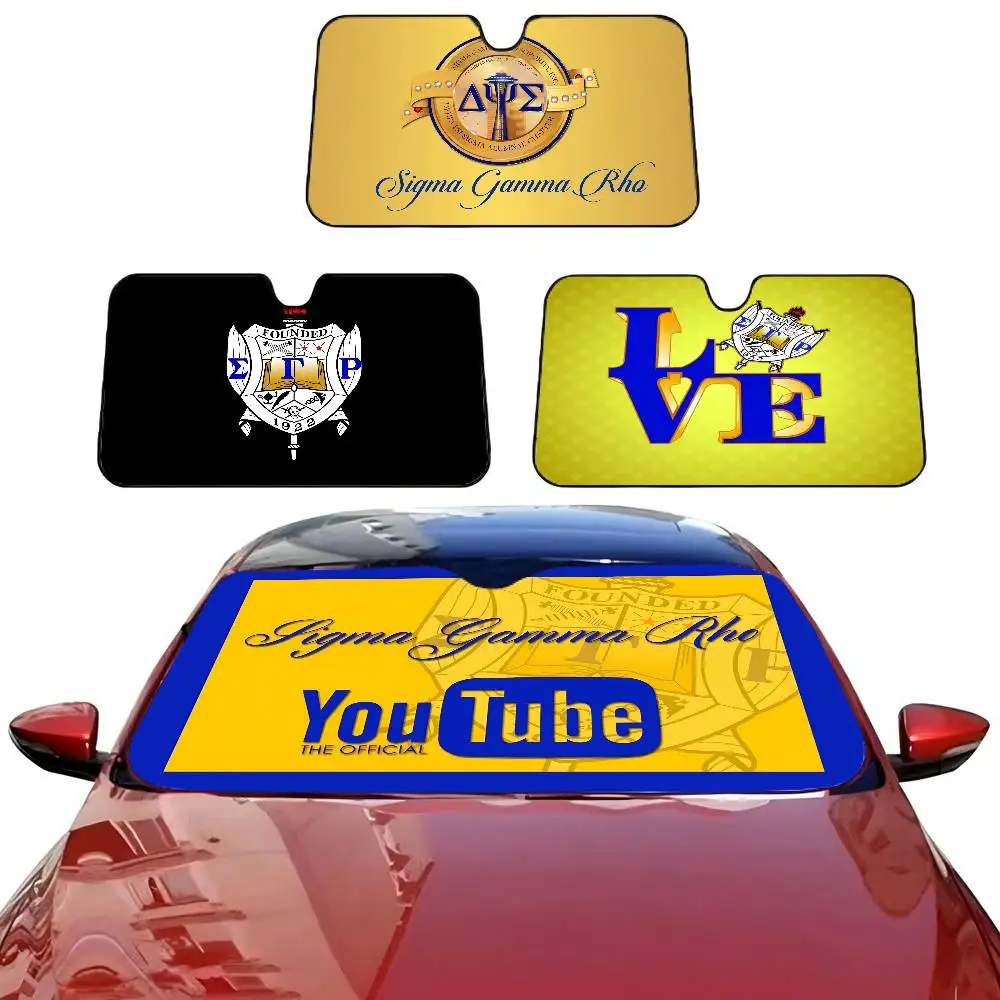 Sigma Gamma Rho LOGO Foldable Front Windshield Sunshade 70x130cm Anime Cartoon Foils Car Sun Visor Sun Shade Protect