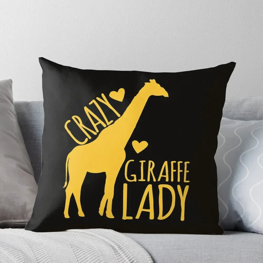 CRAZY Giraffe Lady Throw Pillow Pillow Covers Decorative Pillow Decor Christmas Covers pillows decor home