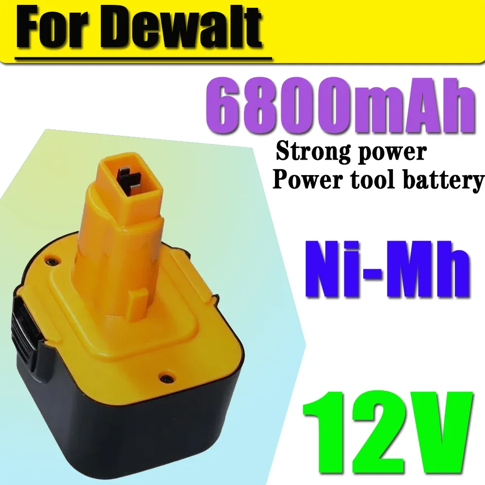 12V For Dewalt NI-MH Power Tool Battery 6800mAh DW9072 DW9071 DC9071 DE9037 DE9071 DE9072 DE9074 DE9075 152250-27