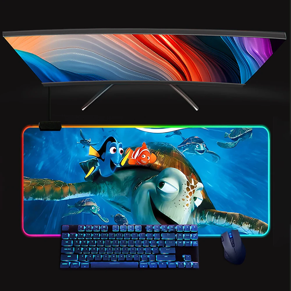 

Finding Nemo RGB Pc Gamer Keyboard Mouse Pad Mousepad LED Glowing Mouse Mats Rubber Gaming Computer Mausepad