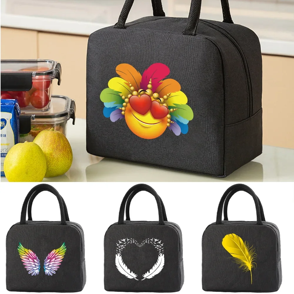 Daily Handheld Bento Tote with Front Slip Pocket, Meal Bag for Students & Office Workers