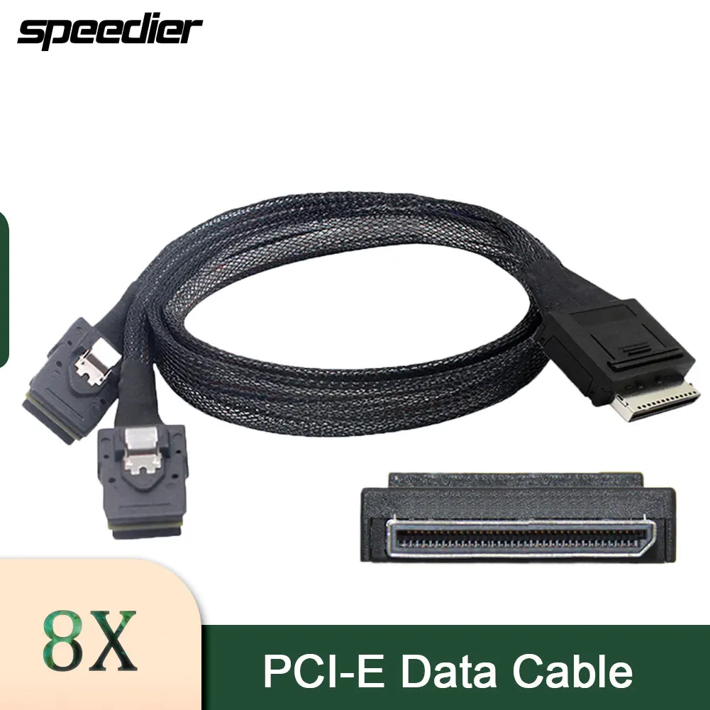 

Oculink 8x SFF-8611 To Dual SFF-8087 Hard Disk SSD Solid State PCI-E Data Cable 0.5m High Speed Transmission