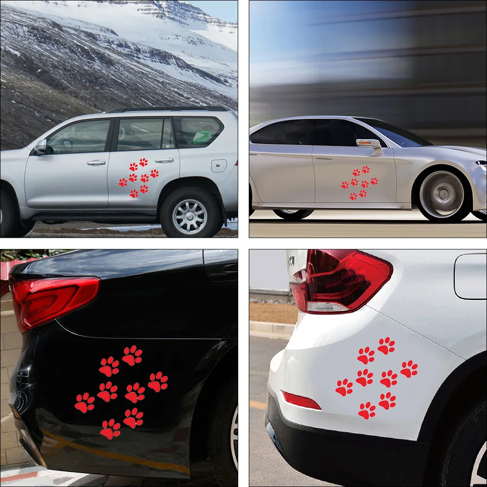 24 Uds pegatina de huella de gato para coche pegatina impermeable de PVC Premium sin residuos decoración de ventana de carrocería de coche extraíble para Auto