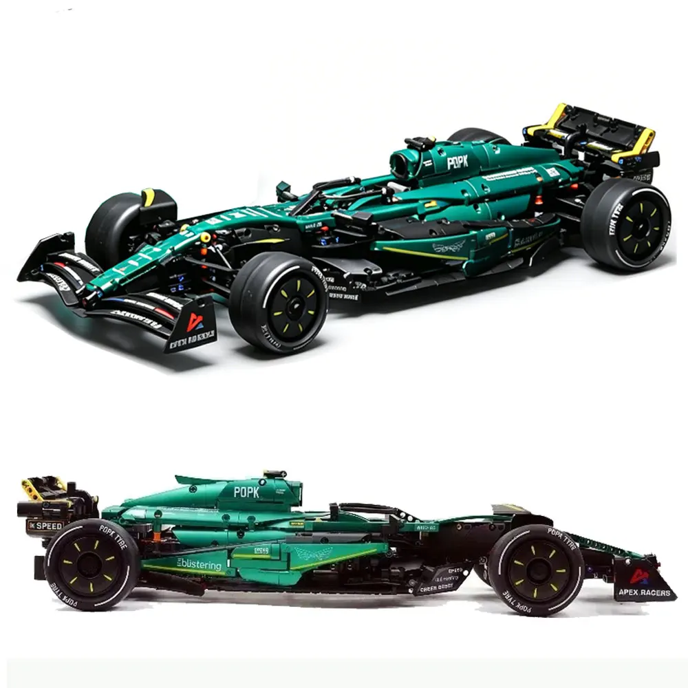 

Technical 1:8 Scale Green Formula Race Car Building Blocks Model Mechanical Racing Vehicle Brick Kit Toy For Teens Adult