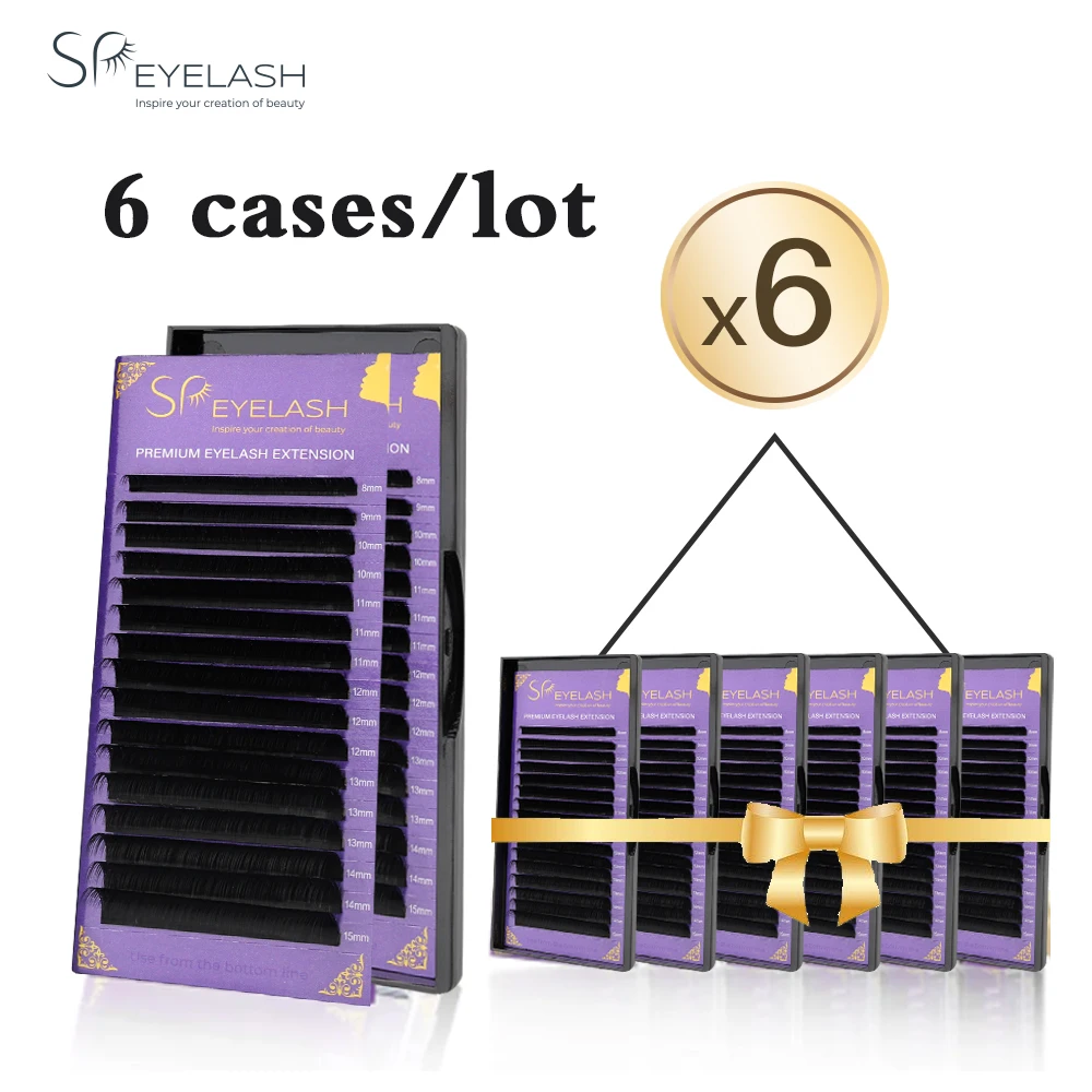 

SPeyelash 6 Cases Faux Mink Individual Classic Eyelash Extensions Volume False Eyelashes Soft Classical Lashes Makeup