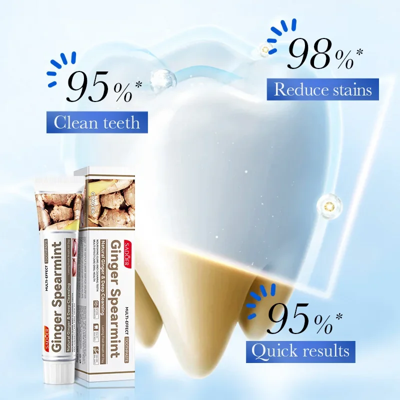 Heallor Ginger Essence Whitening Toothpaste Brightening & Stain Removing Toothpaste Fresh Breath Teeth Whiten Toothpaste