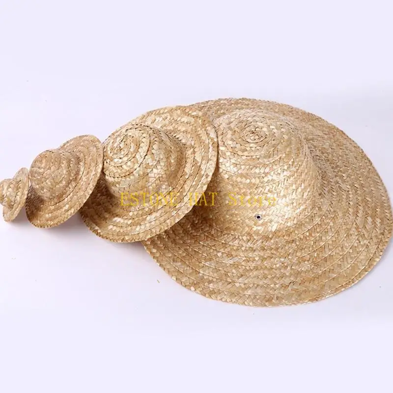49MF Wheat Straw Hat DIY Unique Handcrafts Hat for DIY Enthusiasts Wall Decoration