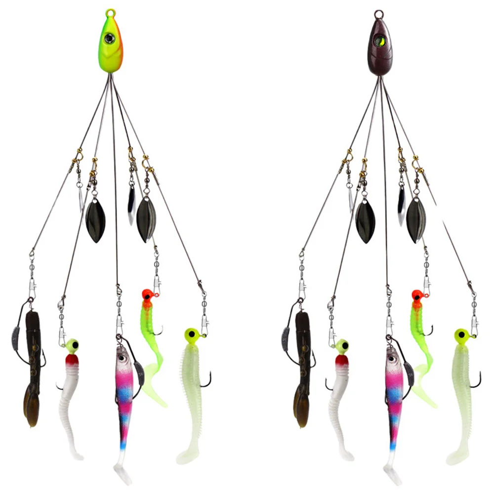 Fishing Group Lure Fishing Group Lure Extend 5 Arms Snap Swivel Spinner Fishing Group Attack Fishing Gear Fake Bait 18g