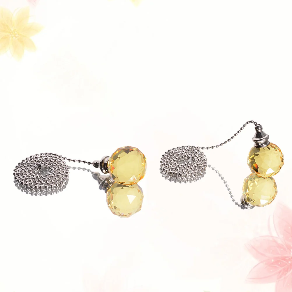 

2Pcs Crystal Fan Pulls Prisms Pendants for Ceiling Decor Beautiful Sparkling Exquisite Workmanship Multiple Occasions