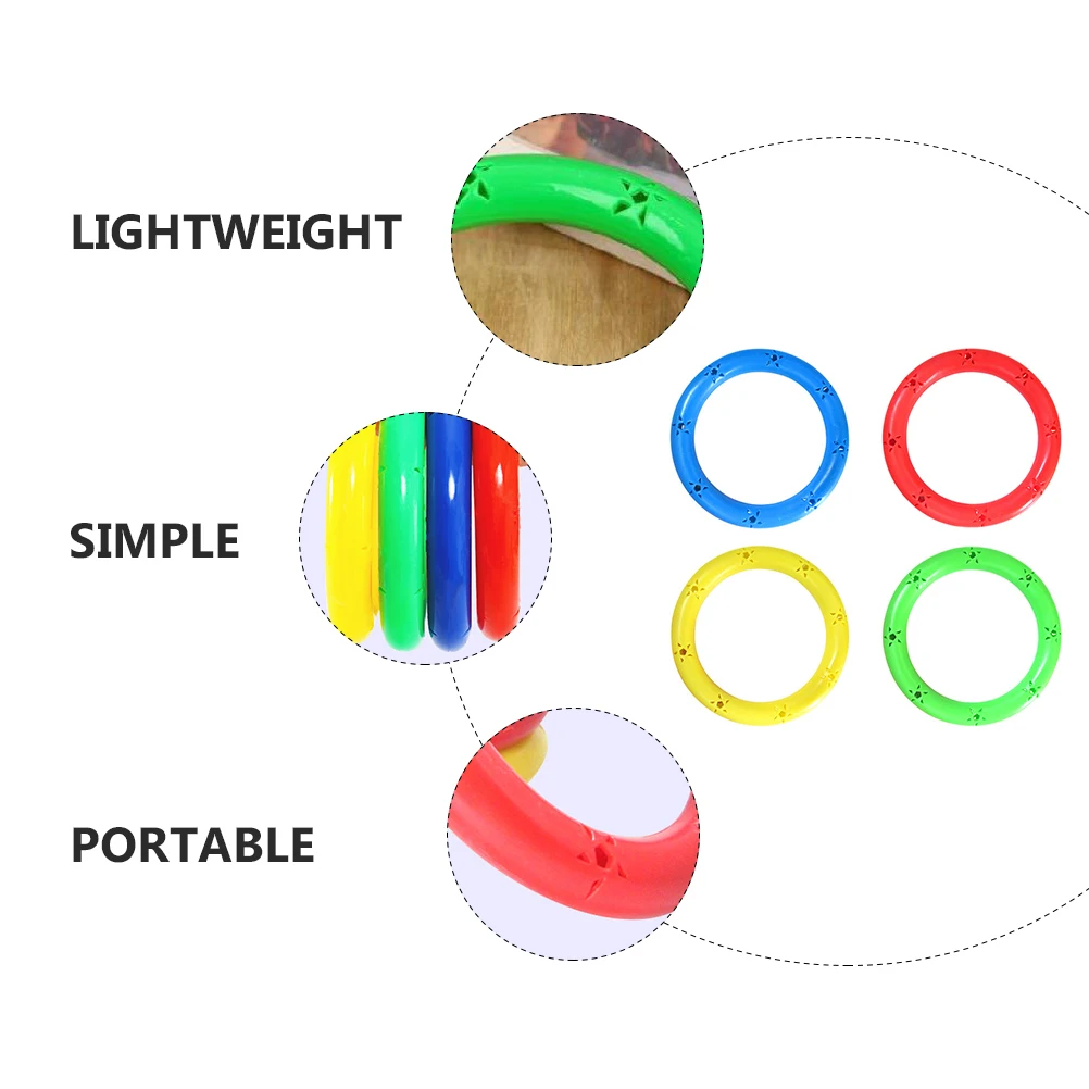 

4pcs Kids Rattle Ring Abs Lightweight Exercise Tool Hand Eye Coordination Ring For Toddlers Small Portable Rattle For Fitness