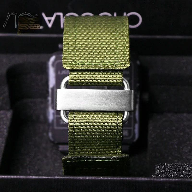 Nylon Watch Strap for Breitling Bell & Ross Thickened Nylon Watchband BR Hook and Loop Fastener Woven Belt 22mm Men