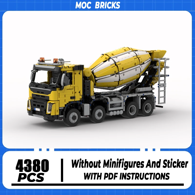 

Городская модель Moc Building Block FMX Цементный миксер Грузовик_8x4 Модель Технология Кирпич DIY Сборка Модульная строительная игрушка Праздник