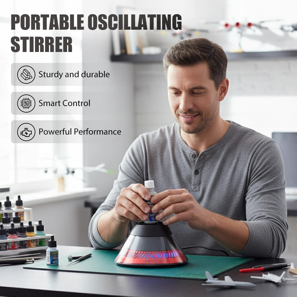 

Portable Oscillating Stirrer Paint Mixer Max 3200RPM for Gundam Model Paint Shaker Tool with App Smart Control Hobby DIY Project