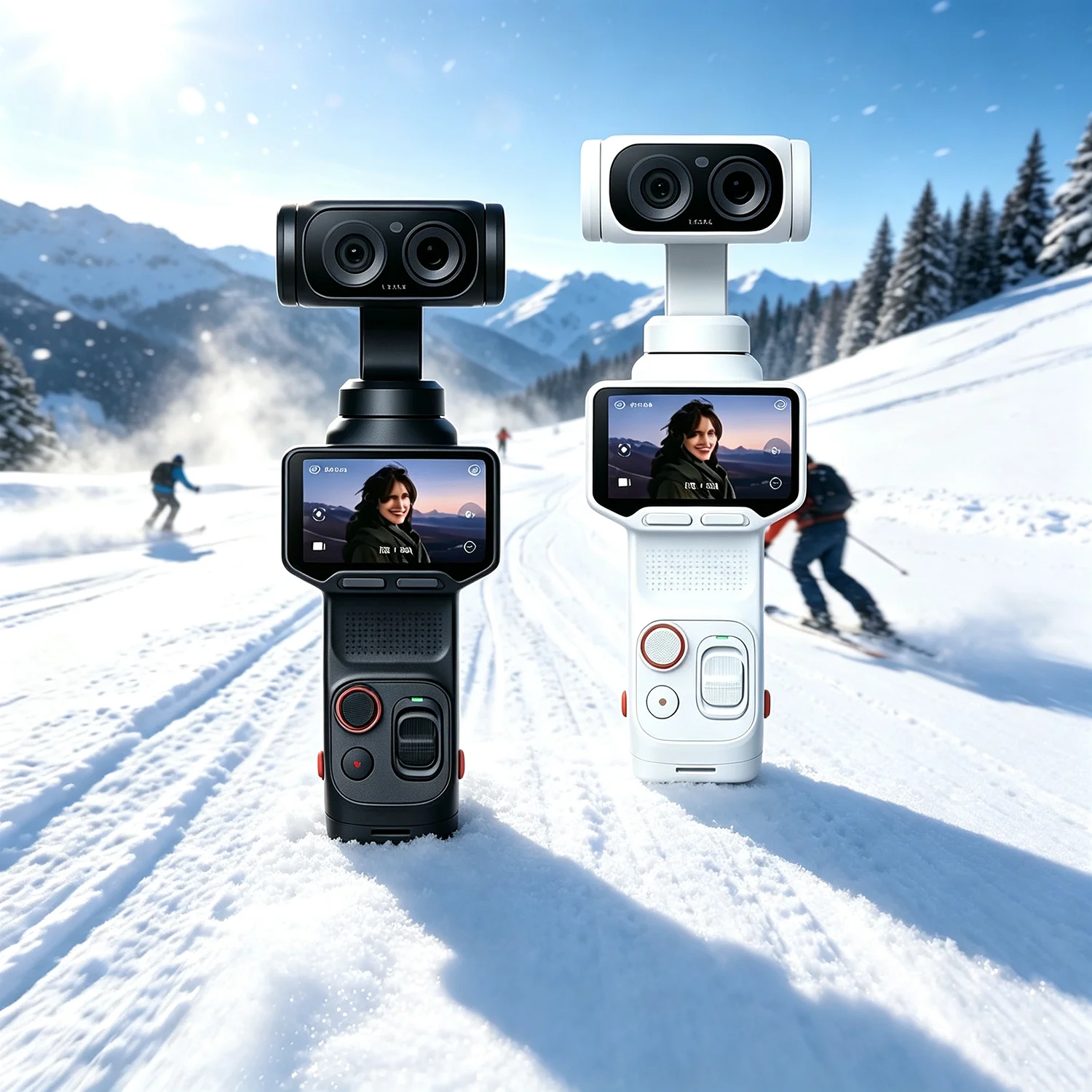 Outdoor Sports Ultra 8K Vlog Gimbal Camera Dual Lenses 12X Zoom 1' Sensor Detachable 2' Touchscreen AI Chip 4K Action Camera