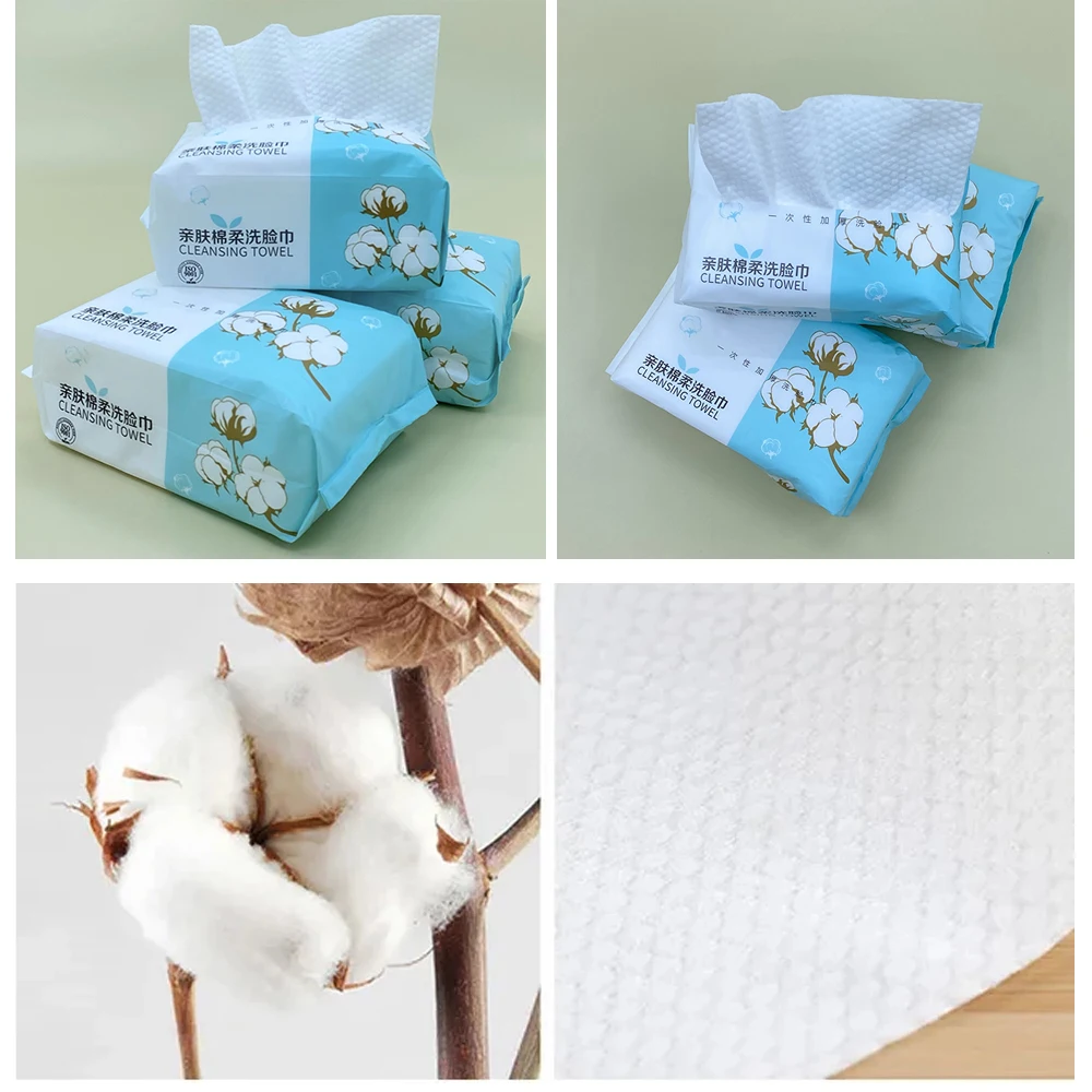 100 PCS Disposable 100% Cotton Face Towel Pearl Pattern Tissue Soft Facial Cleansing Reusable Makeup Non Woven Towel