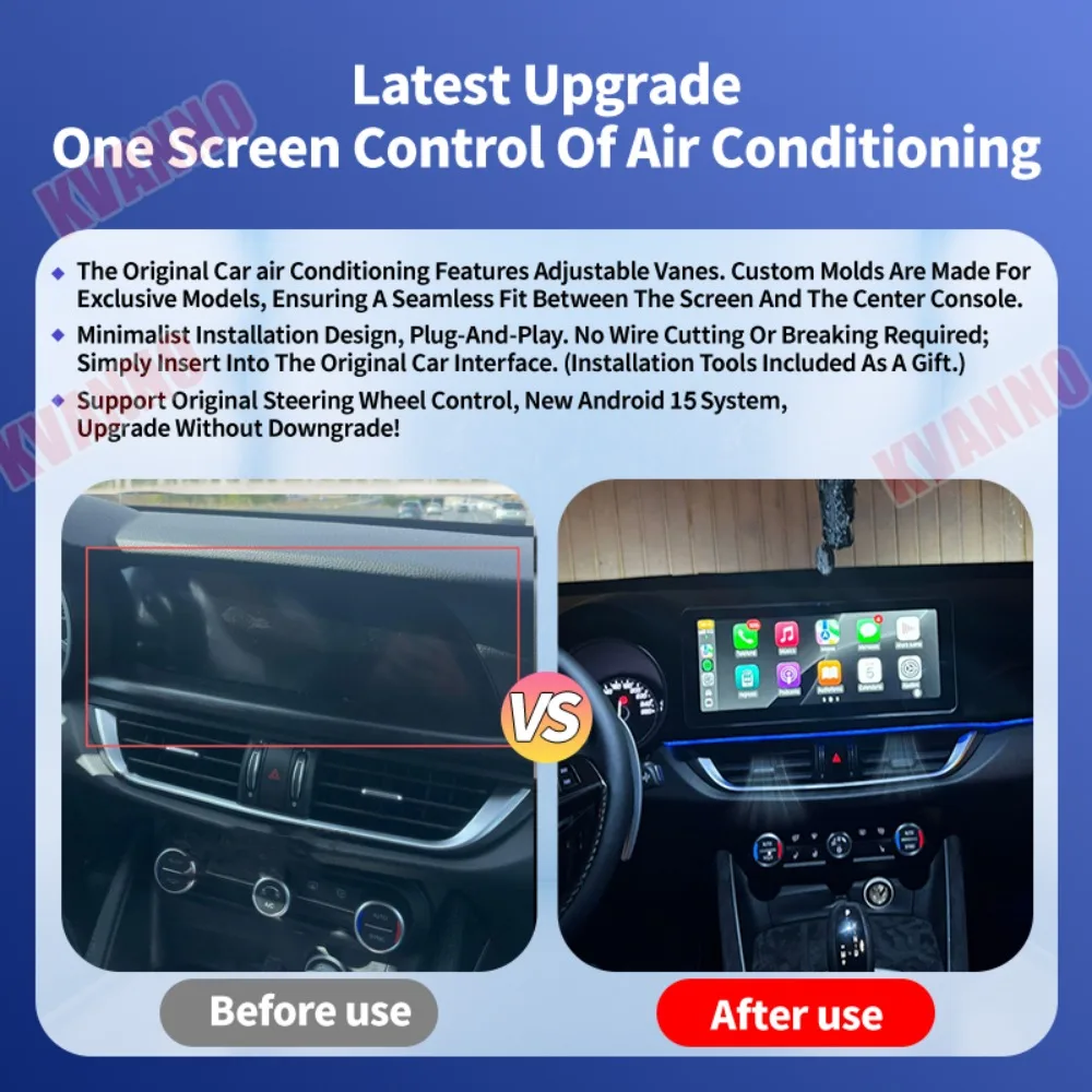 12.3-inch 2Din Android Car Multimedia Player Wireless Carplay Screen for Alfa Romeo Giulia Stelvio 2016-2021 BT GPS Navigation