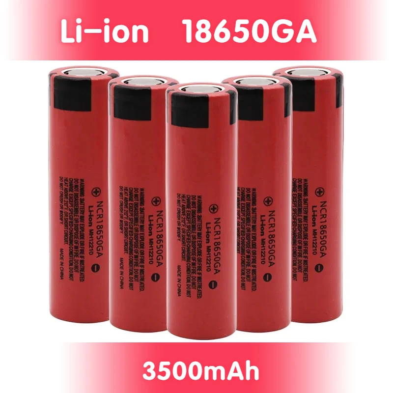 

100% New Original NCR 18650GA High Discharge 3.7V 3500mAh 18650 Rechargeable Battery Flashlight Flat-top Lithium Battery