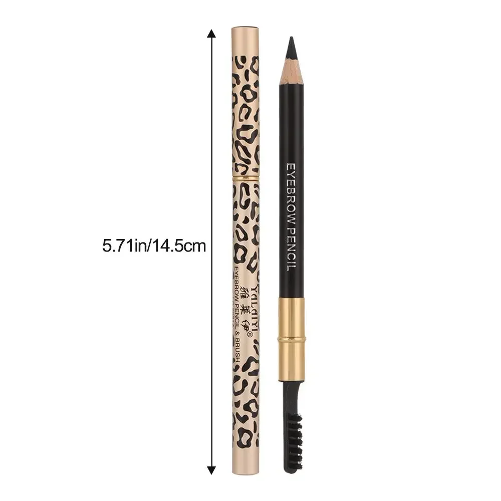 Waterproof Leopard Long Lasting Makeup Eyeliner Eyebrow Pencil + Brush Women Beauty Cosmetic Makeup Tools