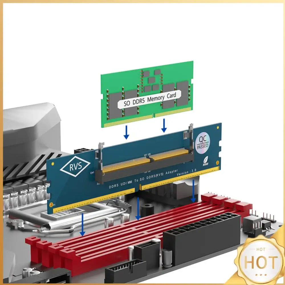 

Адаптер для ноутбуков SO DDR5 RAM к настольным ПК DDR5 U-DIMM с защитой от перегрузки по току, конвертер карт памяти, адаптер-карта памяти DDR5 RAM