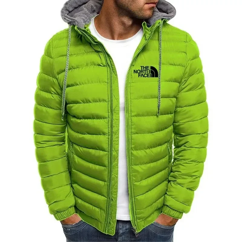 2024 Winter Brand New Men\'s Warm Parker Coat Jacket Casual Men\'s Coat Solid Color Stand Collar Men\'s Windproof Cotton Down Jacke