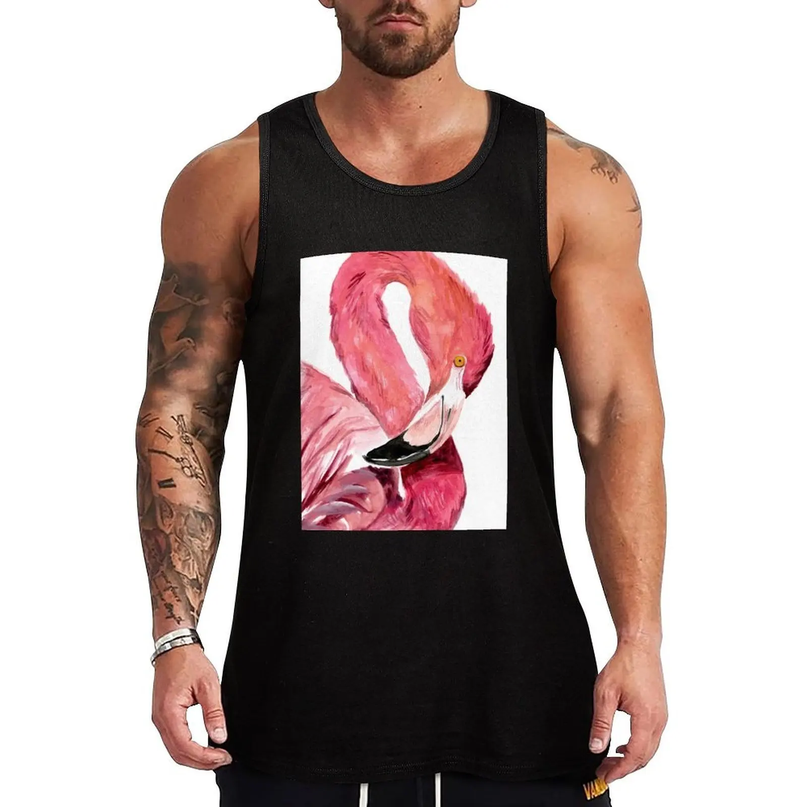 

Flamingo Tank Top Basic Cotton Blend Tank Top Casual Sleeveless Shirt