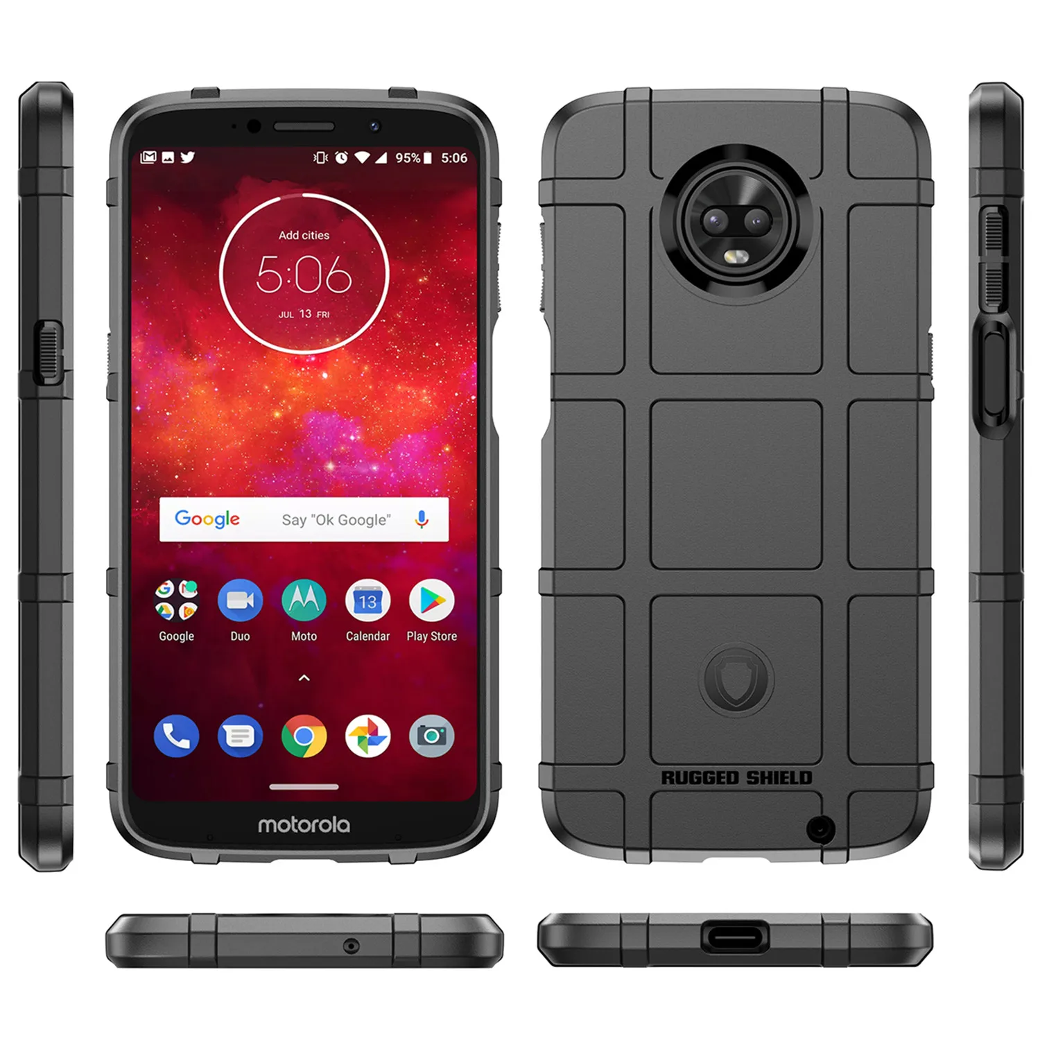 Capa de silicone macio para moto z3 força motorola z3, caixa de armadura, armadura pesada, tampa traseira para moto z3 play, borracha, fosco