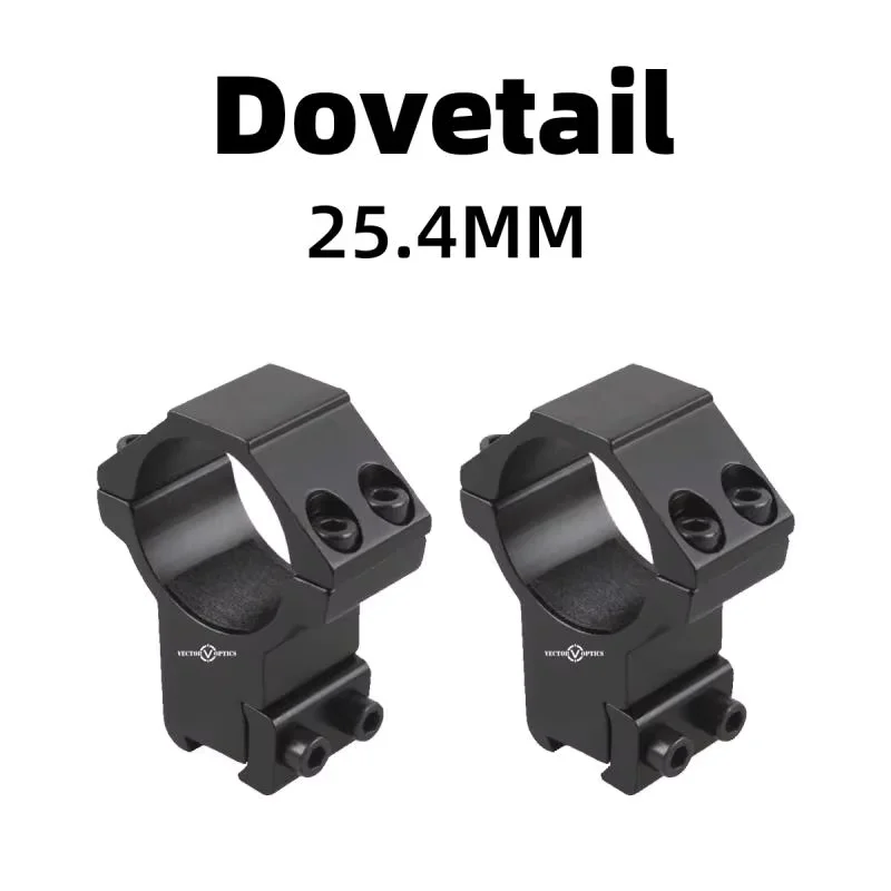 Vector Optics Serie di Supporti a Coda di Rondine da 25,4 mm per Binario a Coda di Rondine da 11 mm (3/8") con Perno Antiriflesso Filettato, Completamente in Metallo