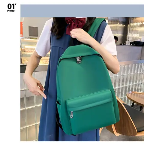 Simple Solid Color Casual Backpack Lightweight and High School Student Bag Multifunctional Backpack Suitable for Travel,School