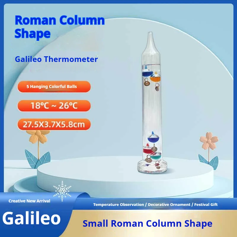 Creative Gift Galileo-Thermometer, farbige Kugel, hängendes Schlafzimmer im Innenbereich, Weinschrank, Wohnzimmer, Physik-Dekoration, Kinder
