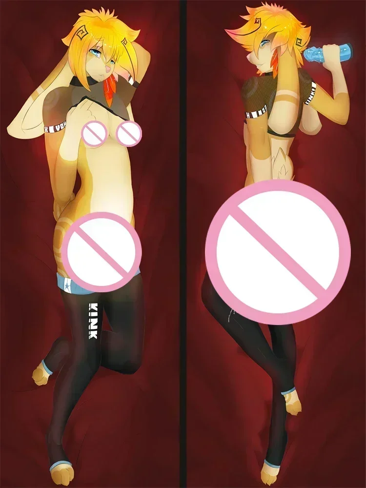 Anime Fox Furry Orcus Dakimakura Taie d'oreiller, taie d'oreiller étreinte, sexy, fille, hommes, poitrine nue, hanches, bricolage, costume de cosplay personnalisé
