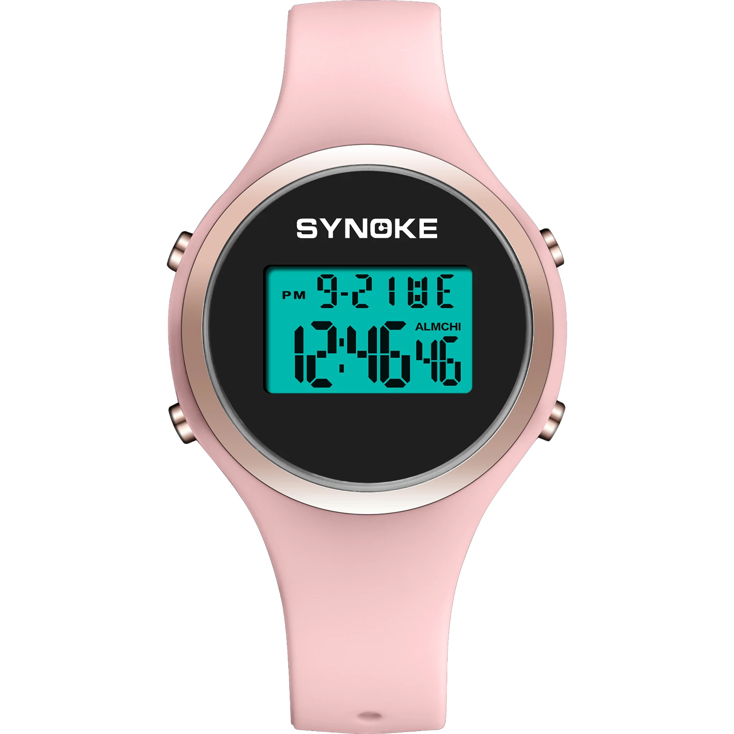 SYNOKE Women Watch 38mm Digital Watches Sports Silicone Strap Waterproof Ladies Clock