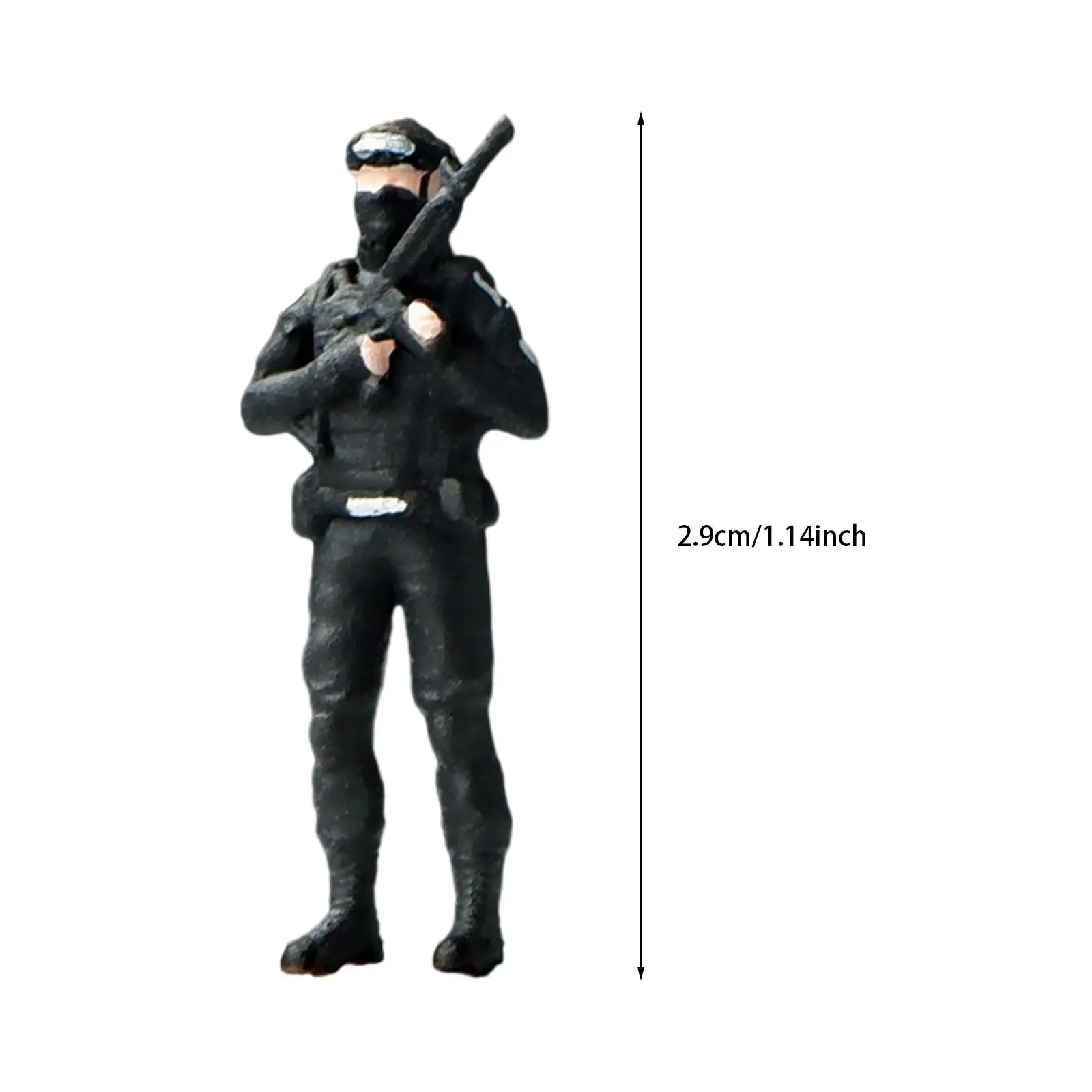 1/64 Model figurki Dioramy Dekoracja biurka z żywicy Policjant Figurka z żywicy