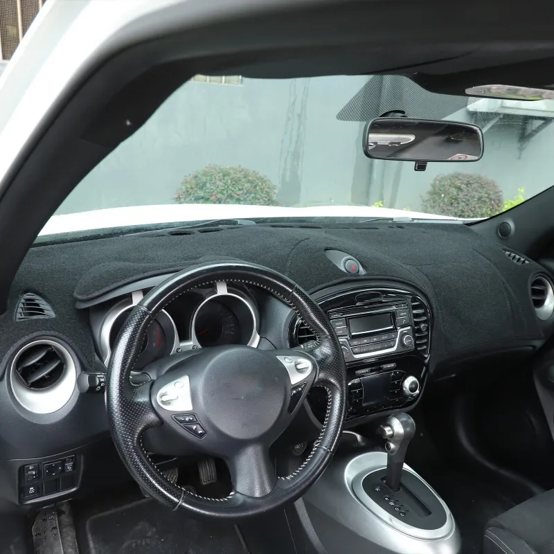 البوليستر الأسود مناسبة لنيسان جوك F15 2011-2019 لوحة سيارة الشمس غطاء للحماية حصيرة الداخلية اكسسوارات السيارات #5